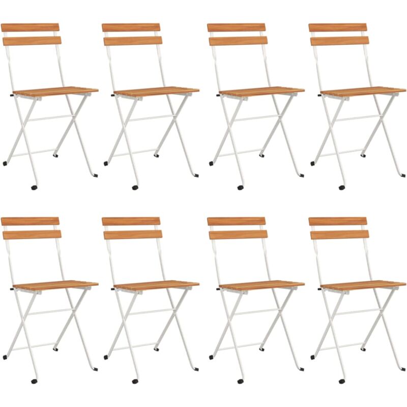 Vidaxl - Chaises de bistrot pliantes lot de 8 Bois d'acacia solide acier