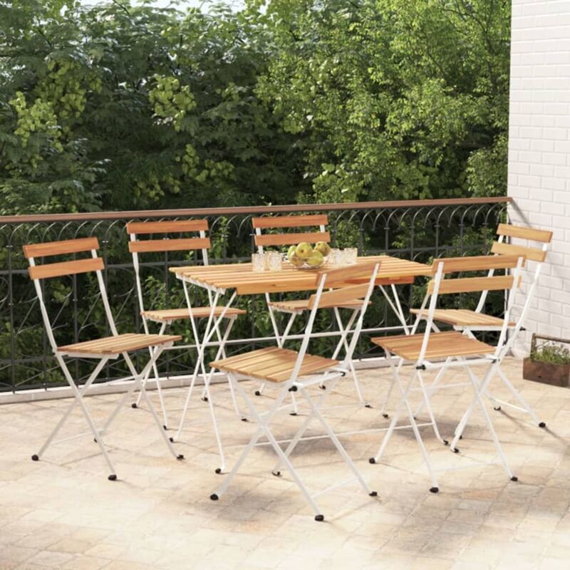 Vidaxl - Chaises de bistrot pliantes lot de 6 Bois d'acacia solide acier