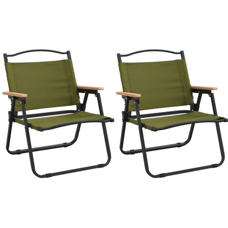 Chaises de camping 2 pcs Vert 54x43x59 cm Tissu Oxford