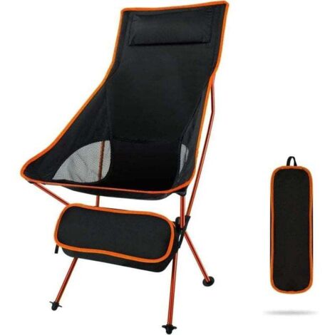 Chaises de Camping Pliantes, légères et Portables avec Sac de Transport pour l'extérieur, la pêche, la randonnée, la Plage, Les Pique-niques (Orange)