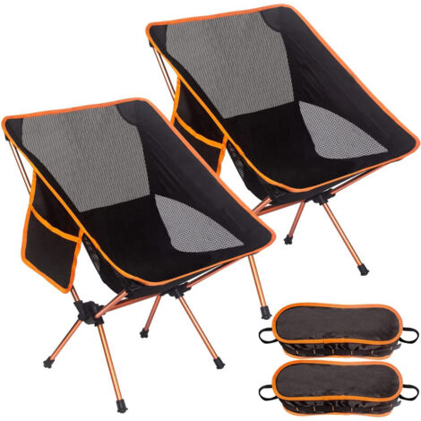 Chaises de Camping Pliantes Portable Lot de 2, Compacte Ultra Légère et Portable Chaise Pliante Camping, avec Sac de Transport pour l'extérieur, Plage, Pêche, Pique-Nique