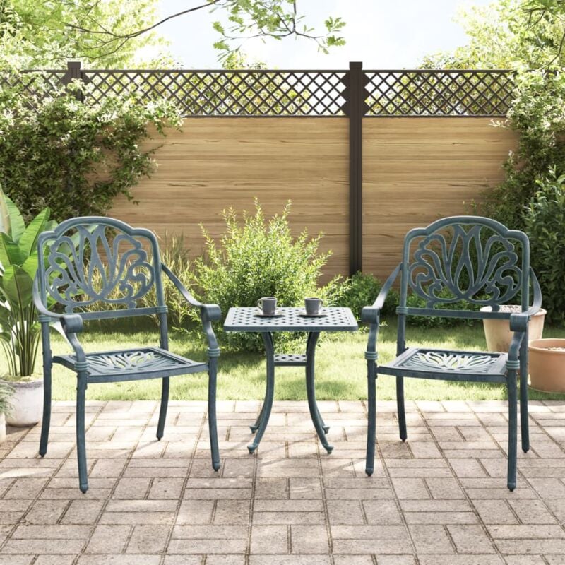 Vidaxl - Chaises de jardin lot de 2 vert aluminium coulé