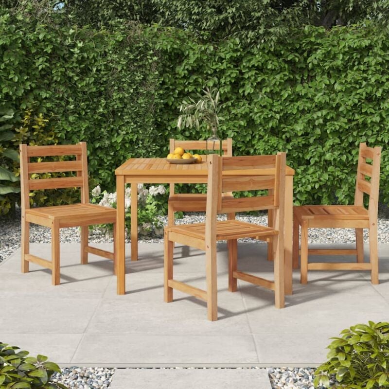 Jinlefu - Chaises de jardin 4 pcs Bois de teck solide