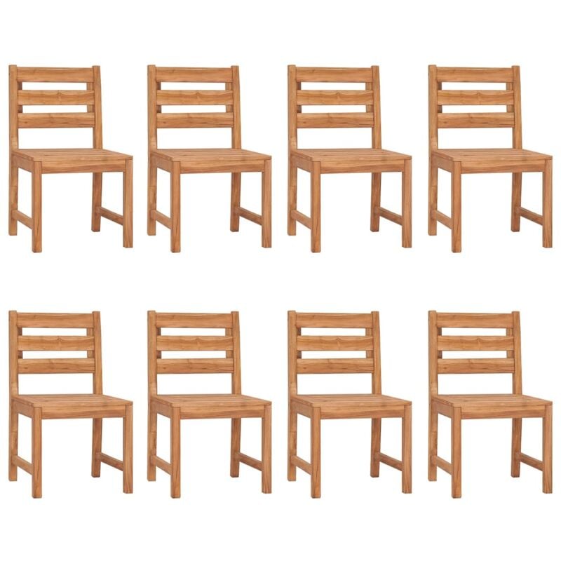 Jinlefu - Chaises de jardin lot de 8 Bois de teck solide vidaXL