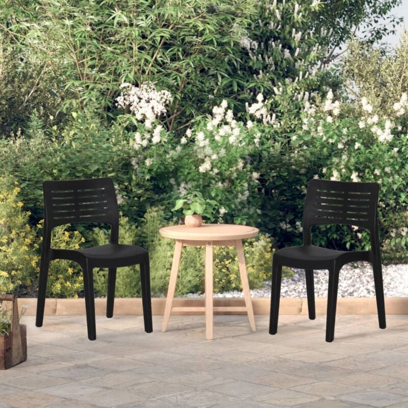 Vidaxl - Chaises de jardin lot de 2 Anthracite Polypropylène