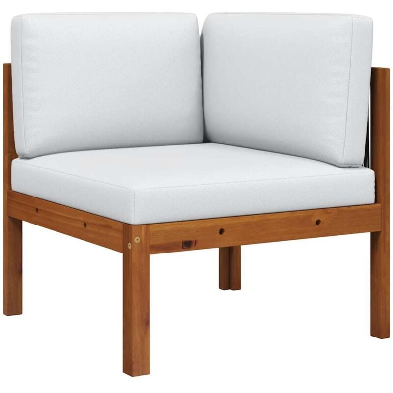 Canapé d'angle de jardin avec coussins Bois d'acacia massif