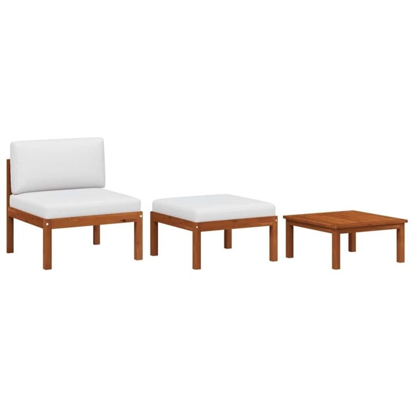 Vidaxl - Salon de jardin 3 pcs avec coussins Bois d'acacia massif
