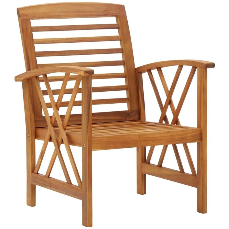 Inlife Chaises de jardin 2 pcs Bois d'acacia massif