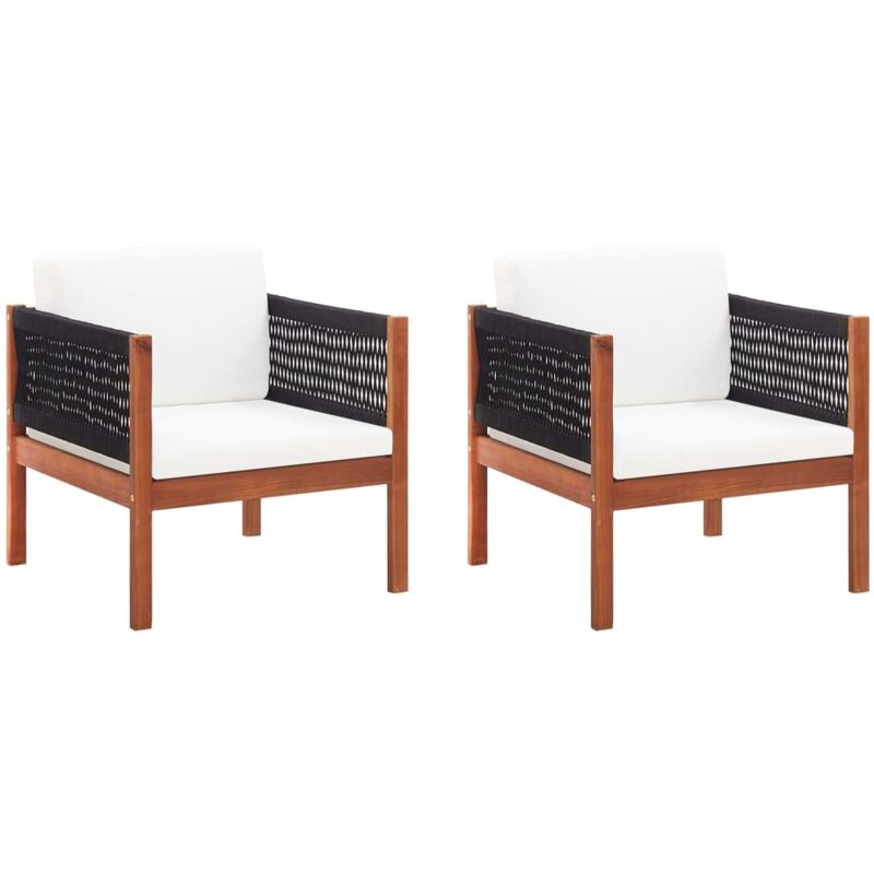 Chaises de jardin 2 pcs Bois d'acacia massif
