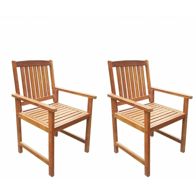 Chaises De Jardin 2 Pcs Bois D'Acacia Massif Marron
