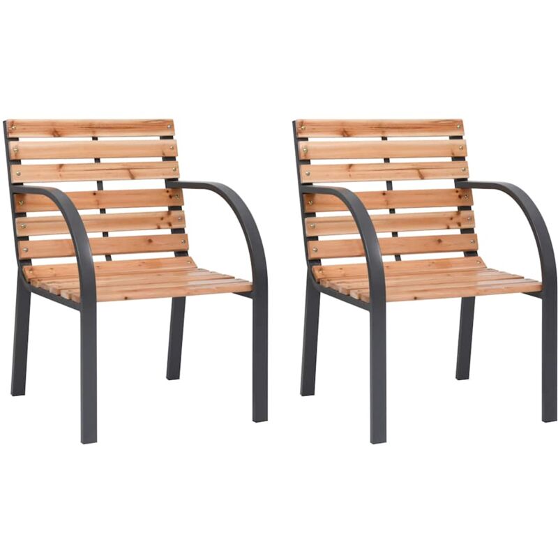 Vidaxl - Chaises de jardin 2 pcs Bois de sapin massif