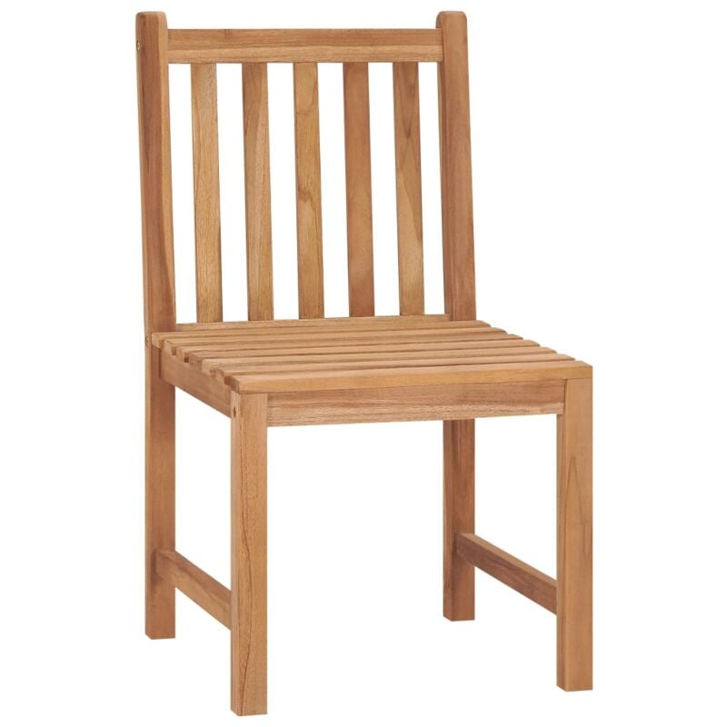 INLIFE Chaises de jardin 2 pcs Bois de teck solide