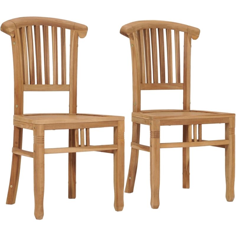 Vidaxl - Chaises de jardin lot de 2 Bois de teck solide