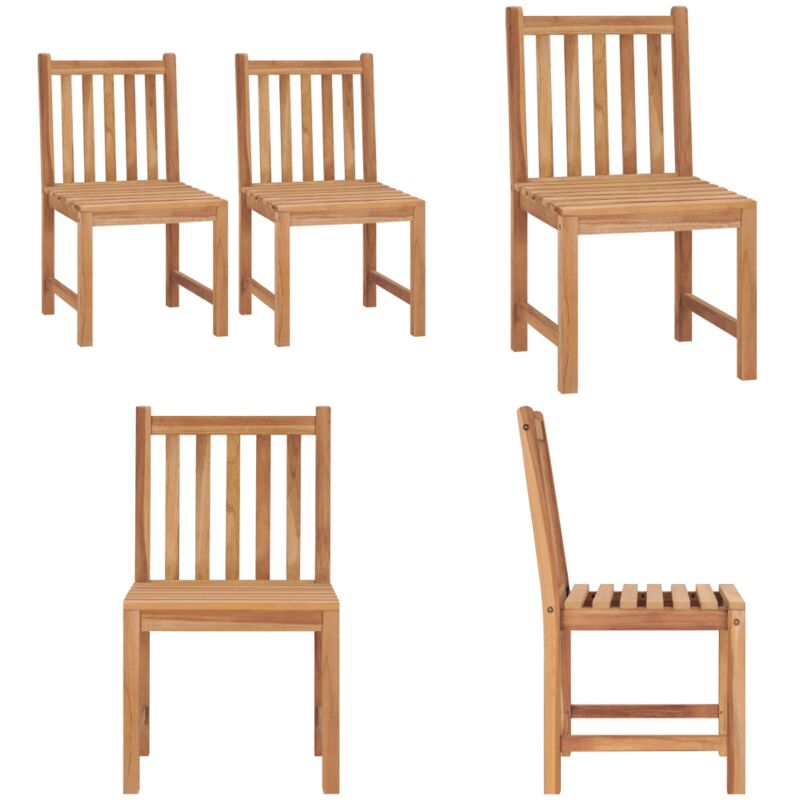 Vidaxl - Chaises de jardin lot de 2 Bois de teck solide - Chaise De Jardin - Mobilier De Jardin - Chaise En Bois - Teck - Chaise Extérieure - Home &