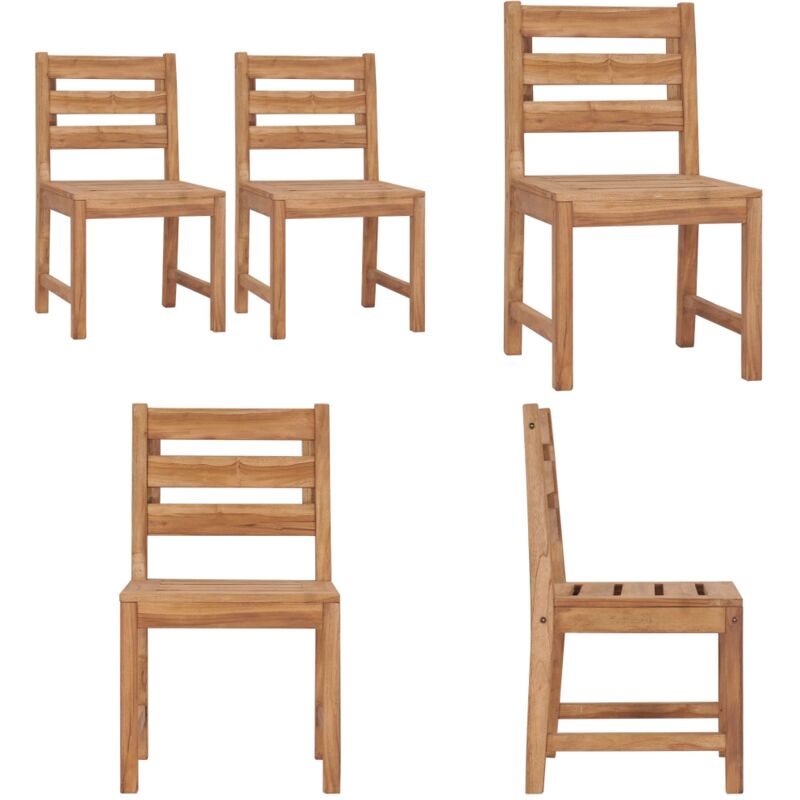 Chaises de jardin lot de 2 Bois de teck solide - Chaise De Jardin - Fauteuil De Jardin - Mobilier De Jardin - Teck - Chaise En Bois - Home & Living