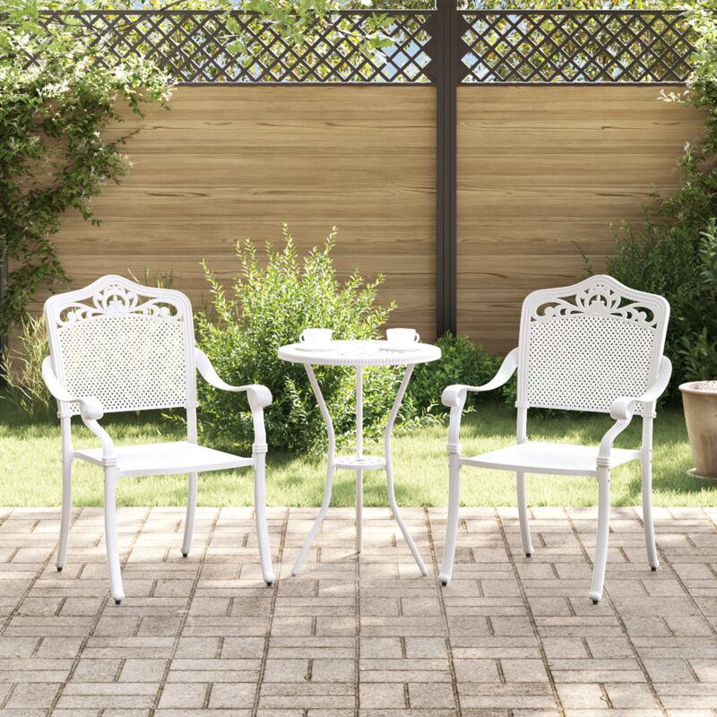 Chaise de jardin 2 pcs Blanc 55 x 56,5 x 91cm Aluminium Vidaxl