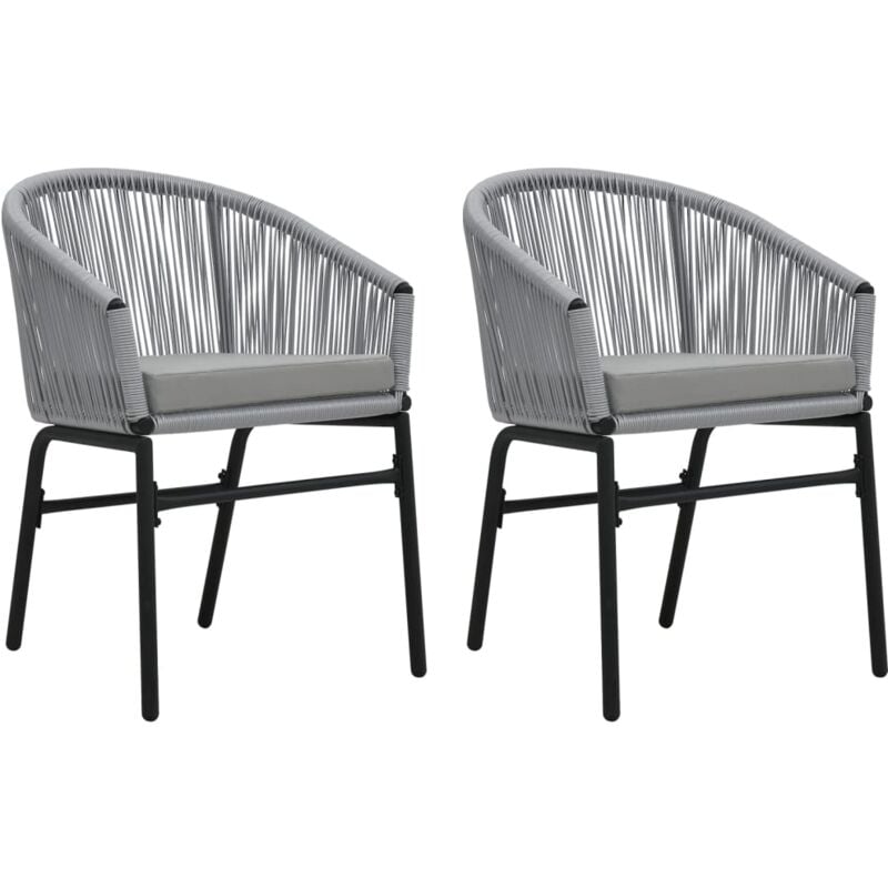 Vidaxl - Chaises de jardin 2 pcs Anthracite Rotin pe
