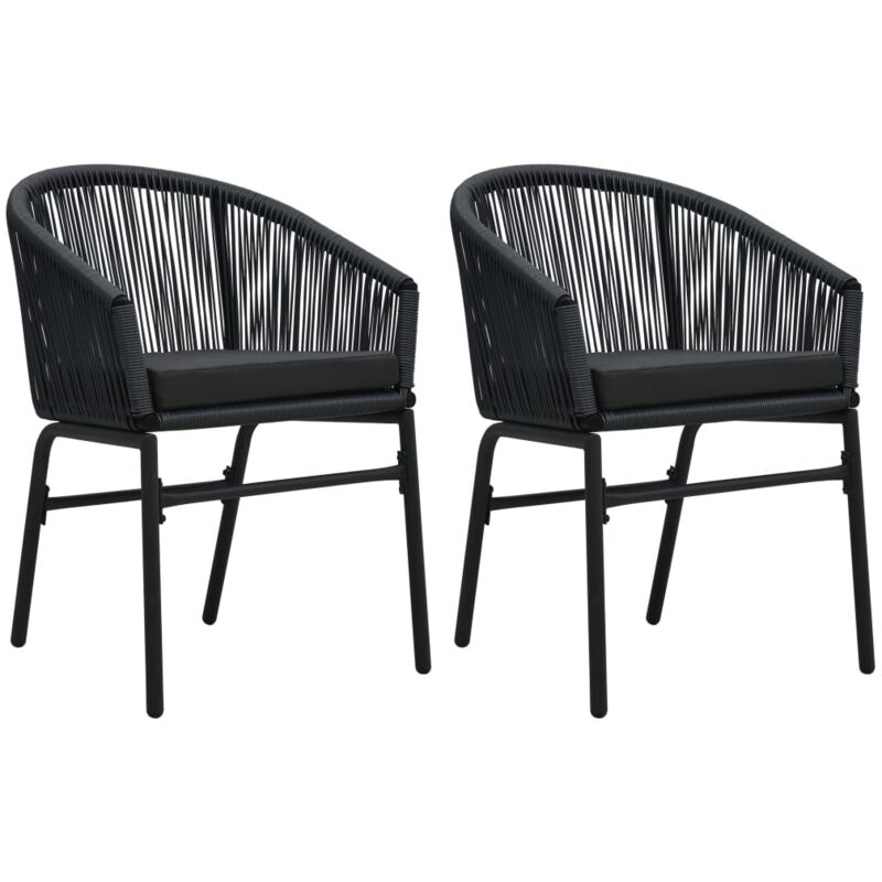 Vidaxl - Chaises de jardin lot de 2 Noir Rotin pe