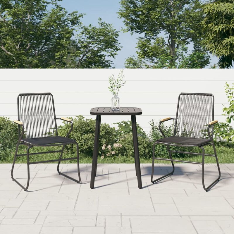 Chaises de jardin 2 pcs noir 58x59x85,5 cm Rotin PVC