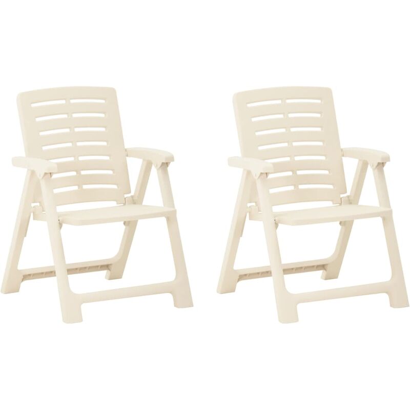 True Deal - Chaises de jardin 2 pcs Plastique Blanc