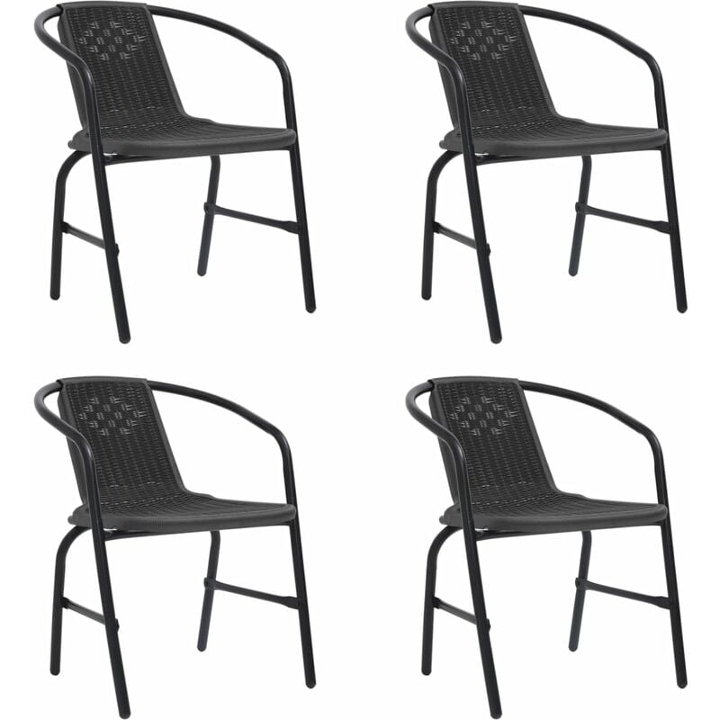Vidaxl - Chaises de jardin 4 pcs Rotin plastique et acier 110 kg