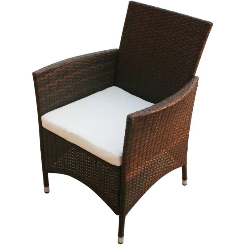 Chaises de jardin 2 pcs Résine tressée Marron Chaises de jardin 2 pcs Résine tressée Marron