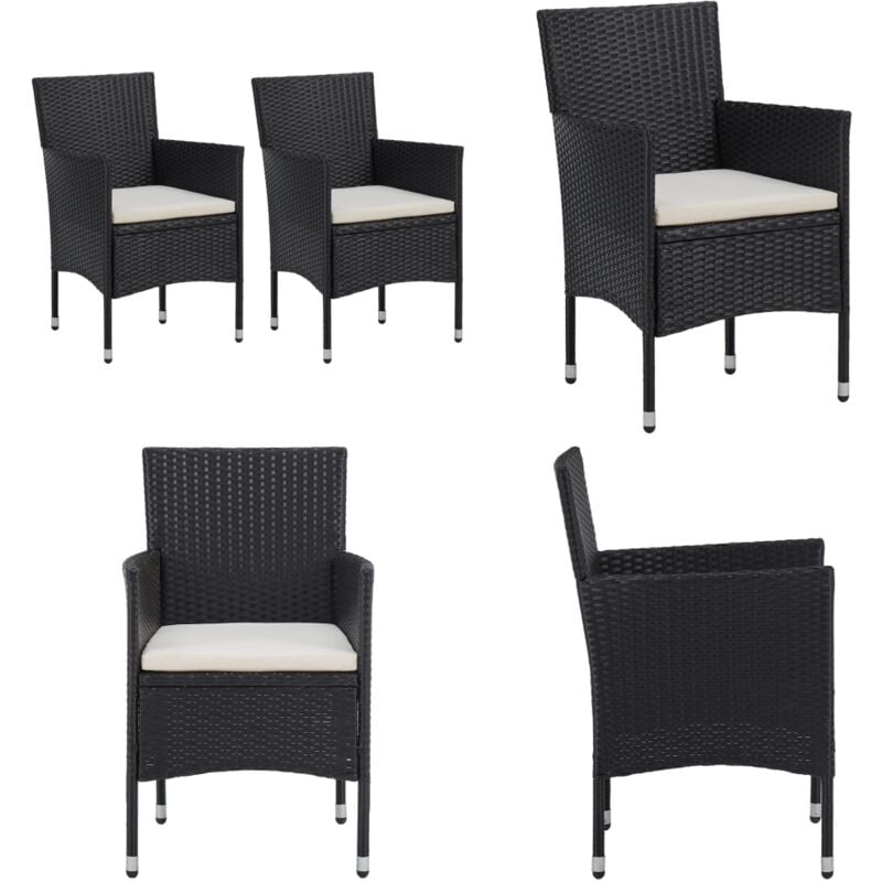Chaises de jardin lot de 2 Résine tressée Noir - Chaise De Jardin - Fauteuil De Jardin - Mobilier De Jardin - Résine Tressée - Chaise Design - Home &