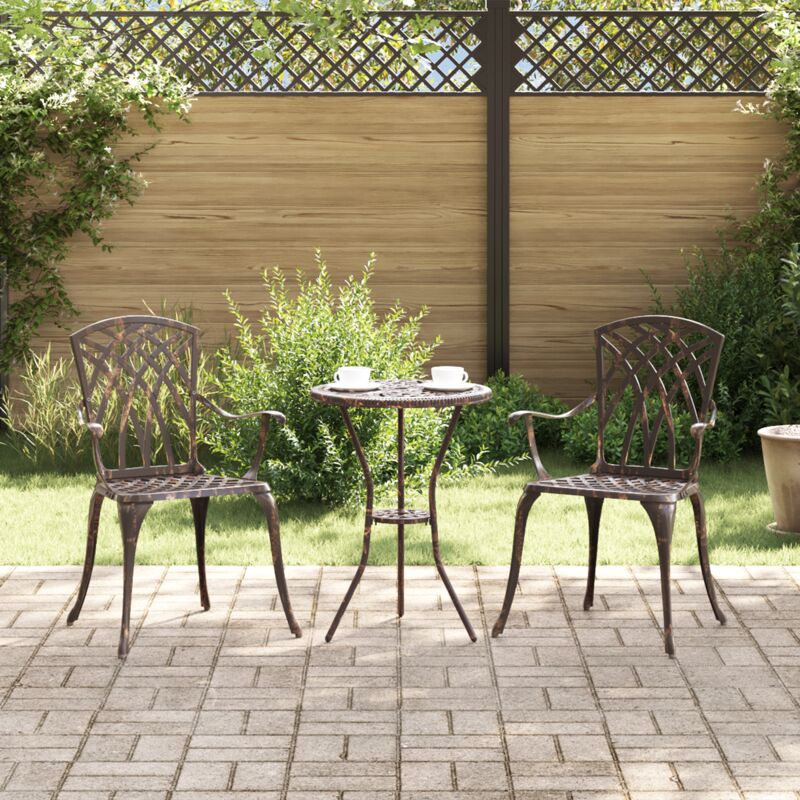 Chaise de jardin 2 pcs Bronze 55 x 56,5 x 91cm Aluminium Vidaxl