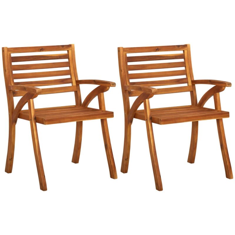 Vidaxl - Chaises de jardin lot de 2 Bois d'acacia solide