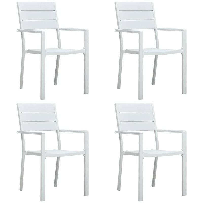 Vidaxl - Chaises de jardin 4 pcs Blanc pehd Aspect de bois