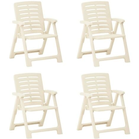 MIO, Chaise pliante, Blanc, Plastique