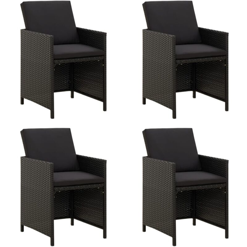 VidaXL - Gartenstuhl poly-rattan, One Size, Schwarz