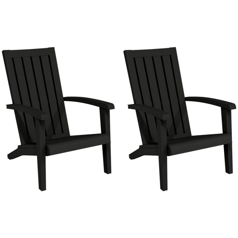 Chaises de jardin Adirondack lot de 2 noir polypropylène