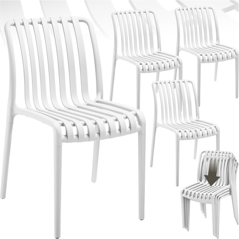 tectake® Gartenstühle, wetterfest und UV-beständig, rutschfeste Gummischoner, 47 x 58 x 80,5 cm, Belastbarkeit 110 kg