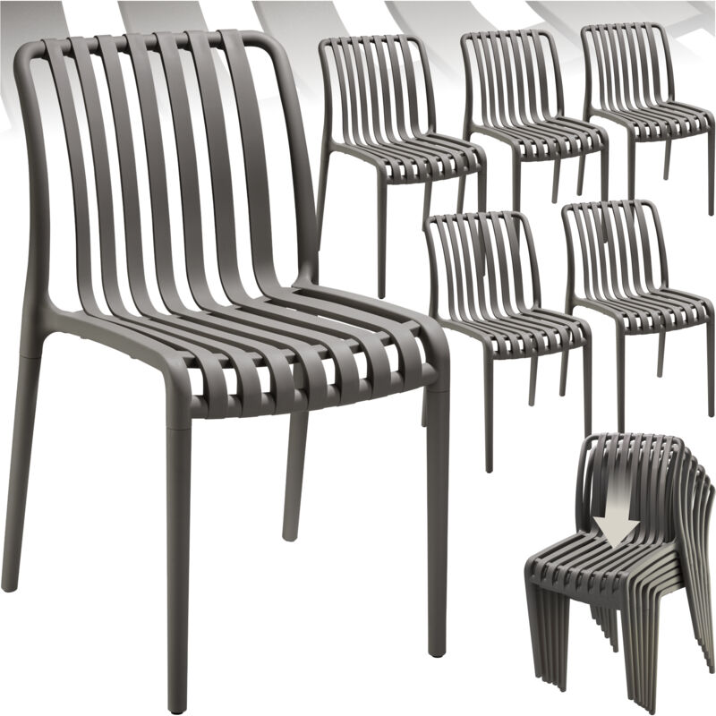 Tectake - Chaises de jardin alcudia résistantes aux intempéries et empilables -