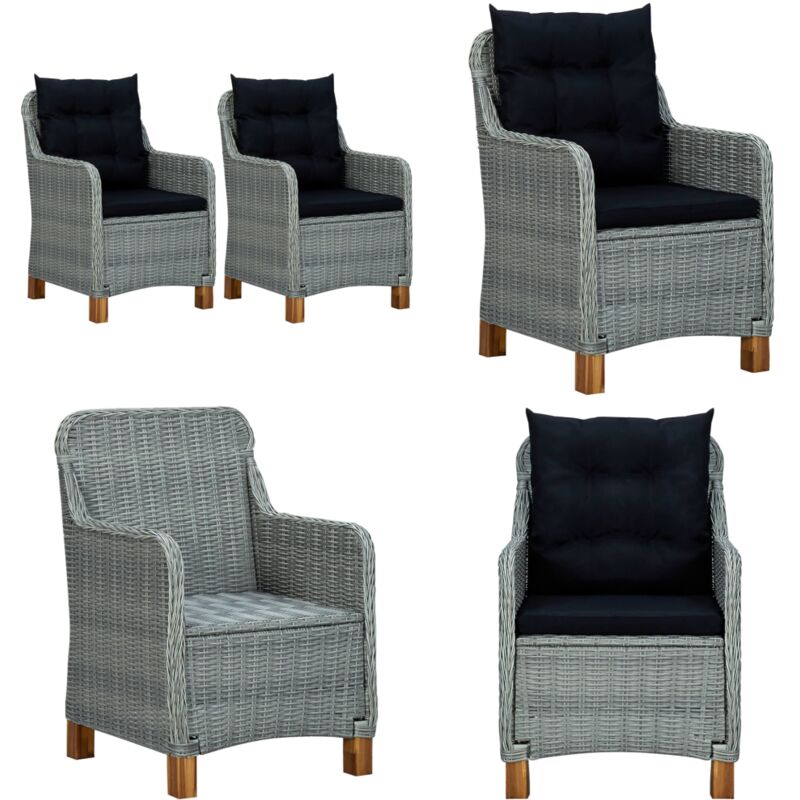 Chaises de jardin avec coussins lot de 2 Résine tressée - Chaise De Jardin - Meubles De Jardin - Mobilier De Jardin - Chaise Confortable - Chaise