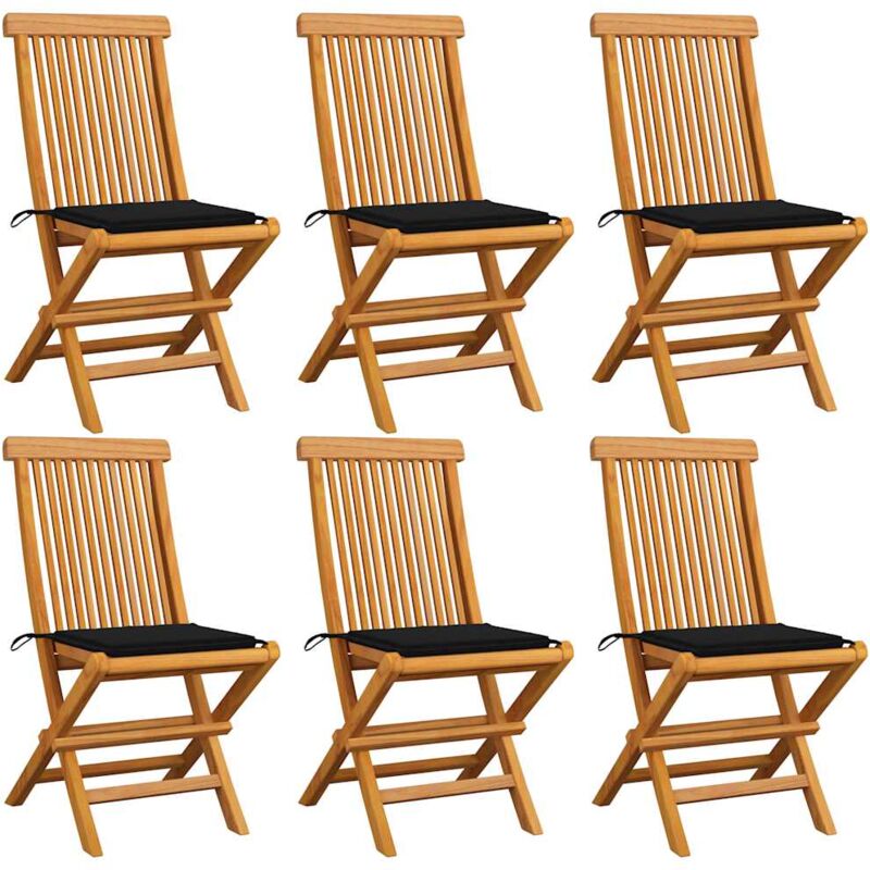 VidaXL - Gartenstuhl teak, One Size, Schwarz