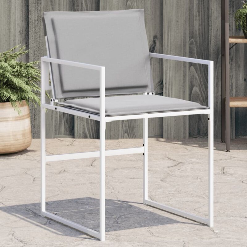 Vidaxl - Chaises de jardin avec coussins lot de 4 blanc acier/textilène
