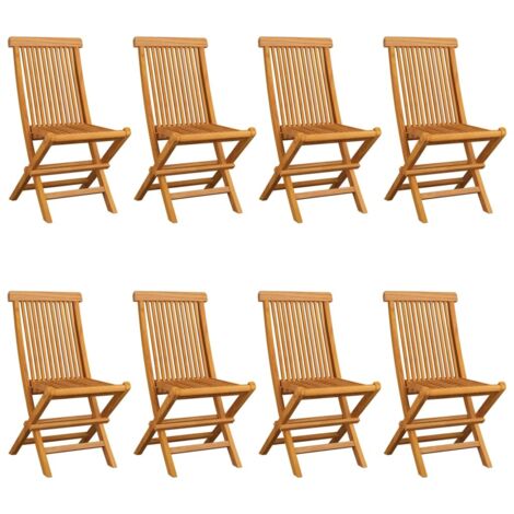 Chaises de jardin avec coussins taupe 8 pcs, Fauteuils Extérieur, Sièges confortable taupe Bois de teck massif BGT49749