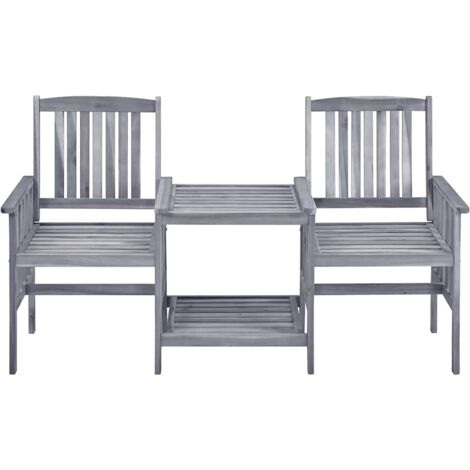 Chaises de jardin avec table à thé, Chaise de relaxation,  159x61x92 cm Bois d'acacia OIB7395E