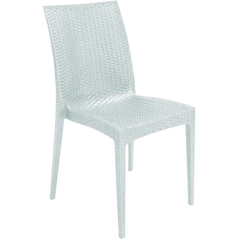 Grand Soleil - chaise bistro rotin blanc 57x50xH89 cm