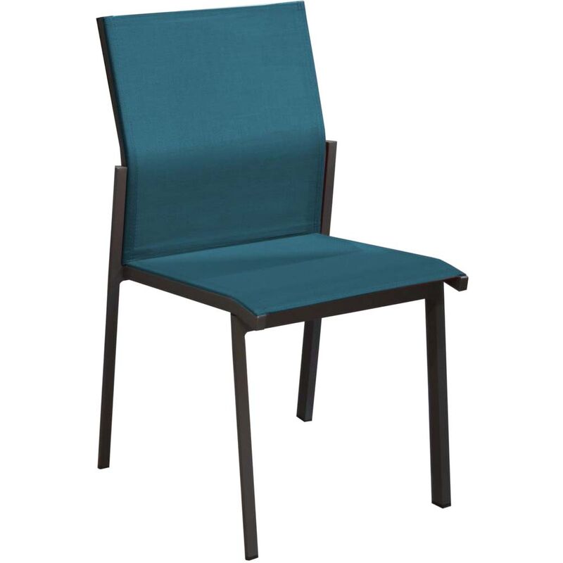 Proloisirs - Chaise de jardin empilable Delia - Graphite et bleu