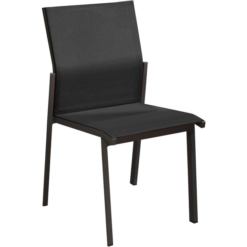 Chaise de jardin empilable Delia - Graphite et noir