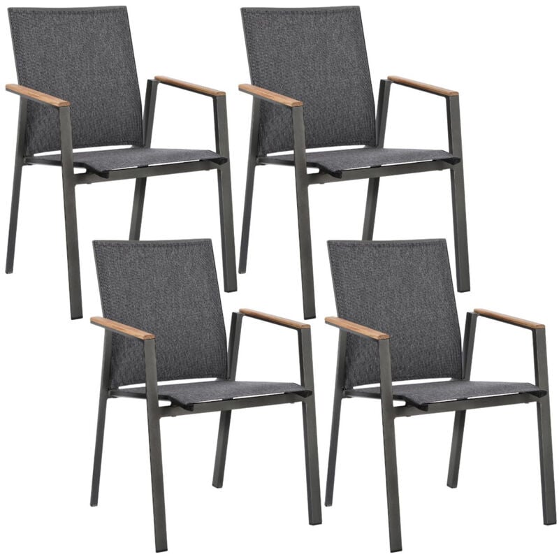 Chaises de jardin empilables en aluminium (lot de 4) - kerver