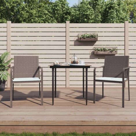 Chaises de jardin et coussins-Chaise de terrasse-Chaise d'extérieur lot de 2 marron 56x59x84 cm rotin