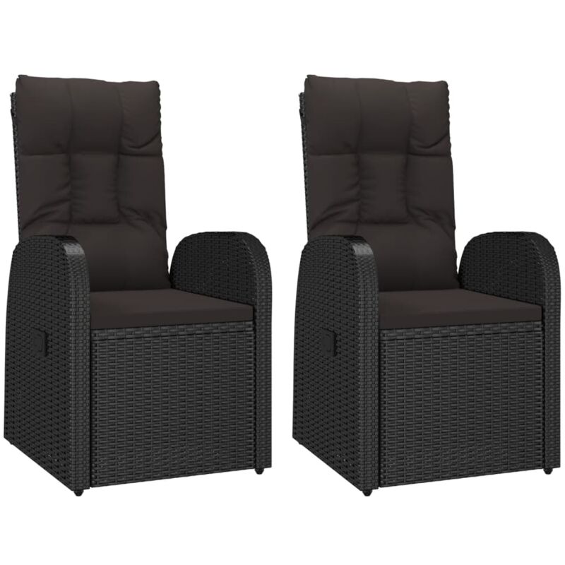 Vidaxl - Chaises de jardin inclinables coussins lot de 2 Résine tressée
