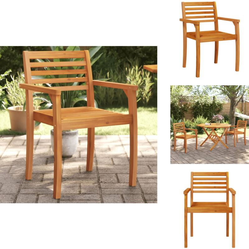 Chaises de jardin lot de 2 59x55x85 cm bois massif d'acacia - Chaise De Jardin - Mobilier De Jardin - Chaise Extérieure - Fauteuil De Jardin - Acacia