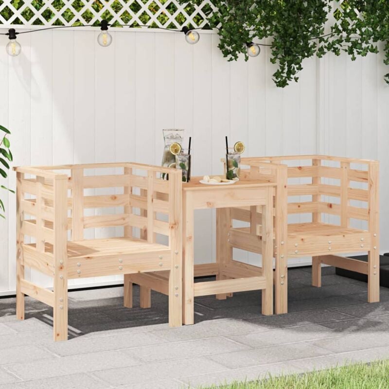 Chaises de jardin lot de 2 61,5x53x71 cm bois de pin massif Vidaxl