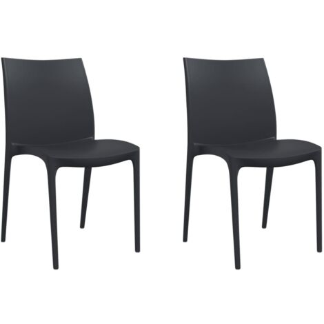 Chaises de jardin lot de 2 anthracite 50x46x80 polypropylène