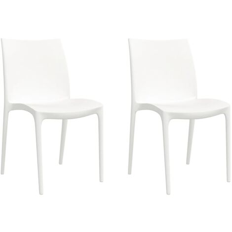 Chaises de jardin lot de 2 blanc 50x46x80 polypropylène